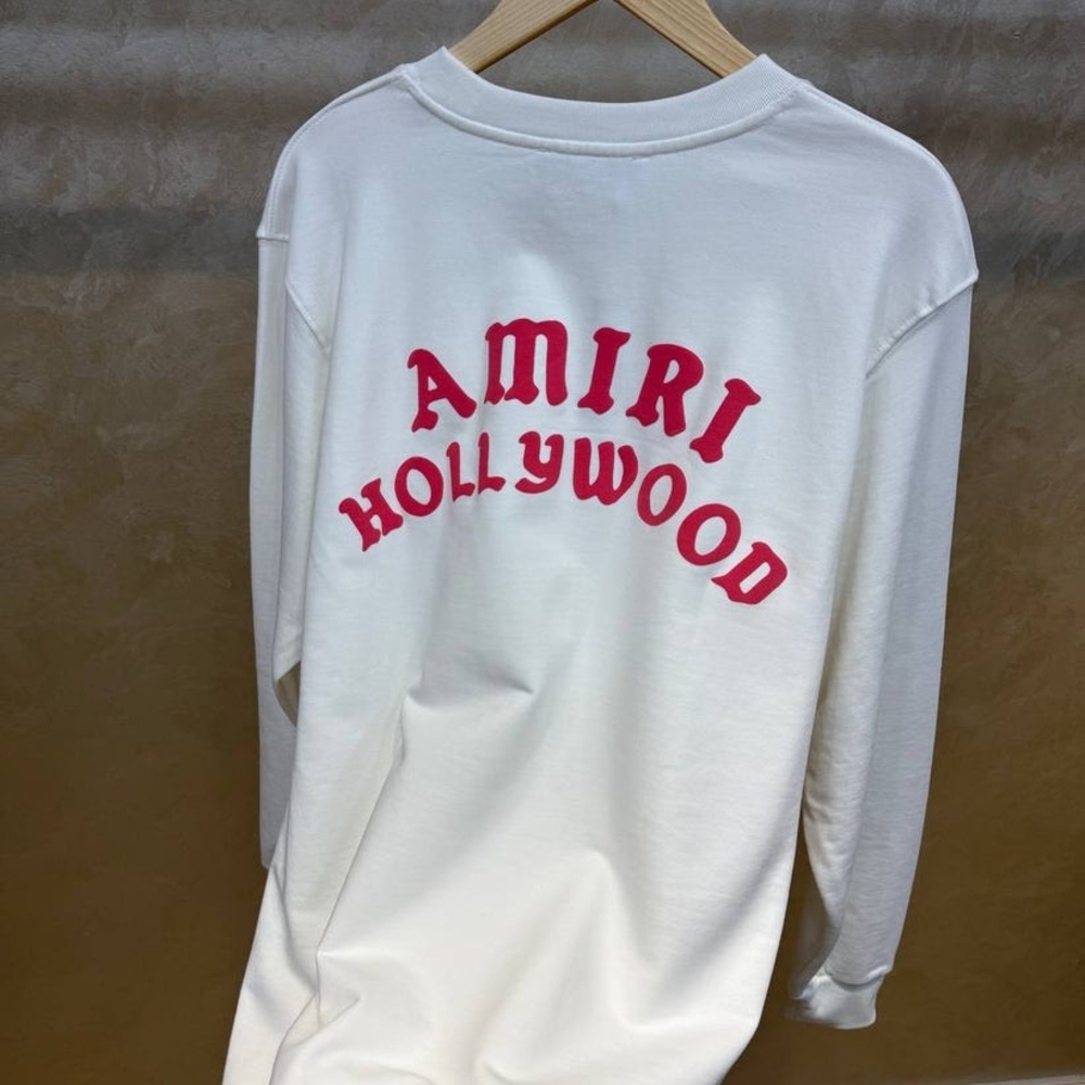 Amiri White Sweatshirt with Pink Logo - Picture 3 of 4